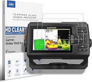 [2-PACK] Tempered Glass Screen Protector for Garmin Striker Vivid 5cv, Striker Plus 5cv Fishfinder 5