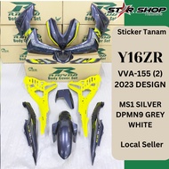 [LOCAL SELLER] COVERSET BODYSET Y16ZR Y16 VVA-155 (2) 2023 STANDARD HLY MS1 SILVER DPMN9 GREY WHITE (STICKER TANAM)