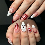 Manicure Nails Wearable Style Pieces Halloween D Cute Ghost Red Spider Wear Nails Fake Nails 2026.7.