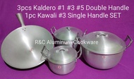 3pcs Kaldero #1 #3 #5 Double Handle and 1pc Kawali #3 Single Handle SET (DHS135/F3)