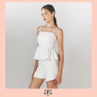 [asv pf24] Hedy Strappy Peplum Top เสื้อผู้หญิง สายเดี่ยว แต่งตัดต่อรูดช่วงช่วงเอว สายเสื้อผูกปม