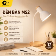 CMART.Gia dụng Desk Lamp Study Lamp Natural Wooden Legs Adjustable Antique Metal Body MS2 [CMART_USE