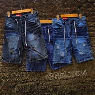 Men's Ripped Short Jeans, Knee Length Bottoms, 13OZ Premium Quality Jeans