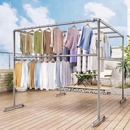 Clothes Drying Rack Steel Frame Hanger Square Clothesline Pipe Length 150-170cm Height 170cm Easy To