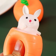 1234os - Squishy Rabbit Squisi Rabbit Carrot Silicone Rubber Toy/Cute Pop It Squeeze Toy Stress Relief