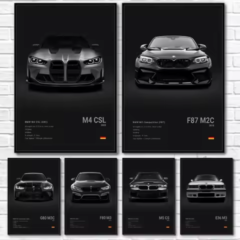 Pop Art Car Wall Art Posters for Modern Home Decor Canvas Prints M2 M3 M4 M5 Z8 CSL GTS Gifts For Ca
