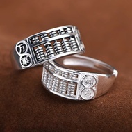 Everything Good Luck Activity Bead Abacus Ring 999 Sterling Silver Couple Men Women 99 Pure Silver R