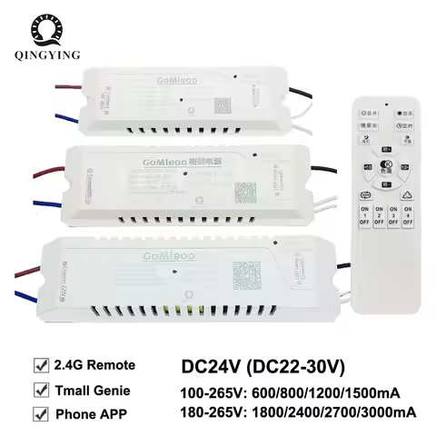 2.4G App LED Driver 600mA-3000mA 24V Output Constant Voltage 2Pin Bicolor Parallel LED Strip Power S