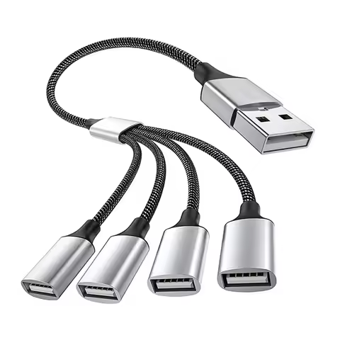 Multi USB Hub Extensions 4 Port Type C Hub USB Splitter High Speed Data Transmission Charger Adapter