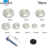 [JTFY] 16pcs CHROME ELECTROPLATED MIRROR SCREW CAP THREADED DISPLAY SCREW CAP