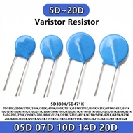 20PCS Varistor Resistor 05D 07D 10D 14D 20D 05D330K 220K 391K 431K 07D471K 10D471K 681K 10D101K 10D3