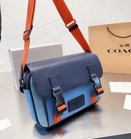 訂購/包順豐 美國  Coach Track Messenger Bag 真皮 手袋 斜孭袋 藍色
