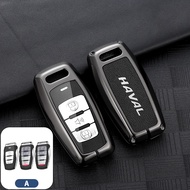 Haval Key Shell Zinc Alloy Leather Key Cover Full Wrap Smart Key Case Anti-fall Car Key Case Protect