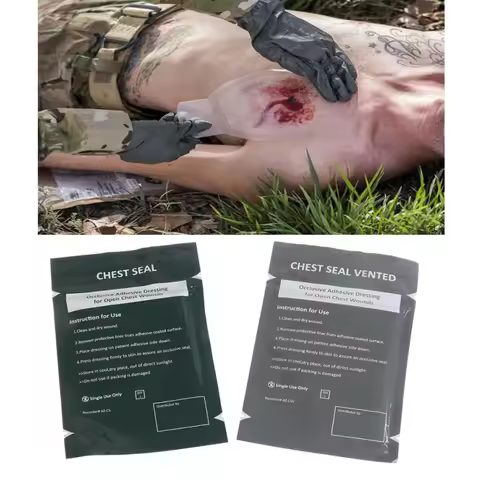 1pc North American Rescue Hyfin Chest Seal Medical Chest Seal Vented Outdoor Emergency First Aid Fre