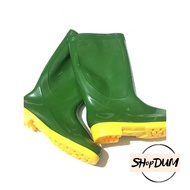 Green garden rain boots