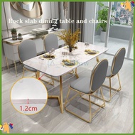 Household Small Apartment Stone Plate Dining Tables and Chairs Set Modern Minimalist Nordic Marble Rectangular Dining Table Light Luxury Room Dining table