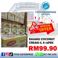 Rasaku Coconut Cream 1L Santan Pekat Extra Berkrim 24% Extra Rich Borong 1 Carton Terus