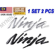 2 PCS NINJA 3D Logo Emblem Badge Sticker Kawasaki Ninja 250 300 Z250 ZX6 ZX6R 636 ZX9R ZX10R ZX12R Z