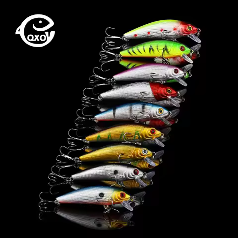 QXO 10pcs/lot 9g 7.5cm Minnow Lure Metal Winter Hard Lipless crankbait Goods For Fishing Jig Savage 