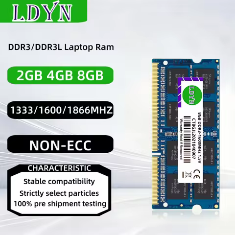 DDR3 DDR3L 2GB 4GB 8GB Laptop Memory Ram PC3 1.5V 1333 1600 1866MHZ PC3L 1.35V 10600 12800 14900 SOD