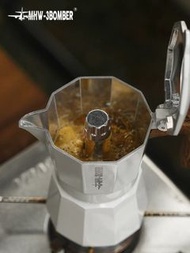 MHW-3BOMBER轟炸機雙閥摩卡壺 意式濃縮咖啡壺家用咖啡機咖啡杯