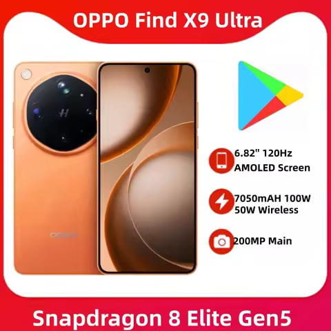 OPPO Find X9 Ultra 5G Mobile Phone 6.82'' AMOLED Screen 100W SuperVOOC NFC 7050mah Battery Google Pl