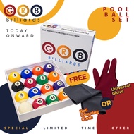 GR8 Billiards Ball Set Standard Pool Size 2 1/4 Inches Ghost Balls For Tables Practice