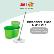 3M™ Scotch-Brite™ T4 Press &amp; Spin Mop Set 1 pc/pack For cleaning home floor easily &amp; handsfree