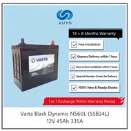 Varta NS60L (55B24L) Black Dynamic Car Battery [UP TO 13 MONTHS WARRANTY!!!] (MADE IN KOREA)[Free In