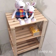 Solid wood simple solid wood shelf multi-layer storage rack household bookshelf wooden shelf sub-she