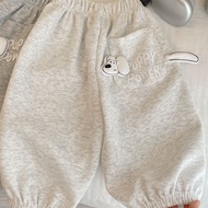 HYS kids long pants girls kids pants 女童长裤 Girls Cute Fashion Puppy Pocket Sweatpants Childrens Casua
