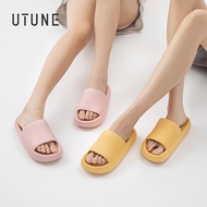 UTUNE หนาแต่เพียงผู้เดียวรองเท้าแตะสไลด์สำหรับผู้หญิงในร่มบ้านรองเท้าแตะกันลื่นแสงห้องน้ำรองเท้าฤดูร