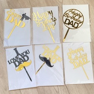 Happy Father’s Day 插牌 I love you Dad Super Dad 父親節快樂蛋糕牌 cake topper Happy Birthday Dad