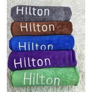 TUALA HILTON sulam nama | TOWEL HILTON EMBROIDERY NAME | HILTON | MICROFIBER | TUALA SERAP AIR | TUA
