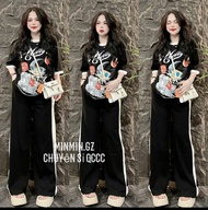 ĐỒ BỘ NỮ SET BỘ ÁO FORM RỘNG HOẠT HÌNH MOLLY PHỐI QUẦN ỐNG SUÔNG BIGSIZE 45-85KG