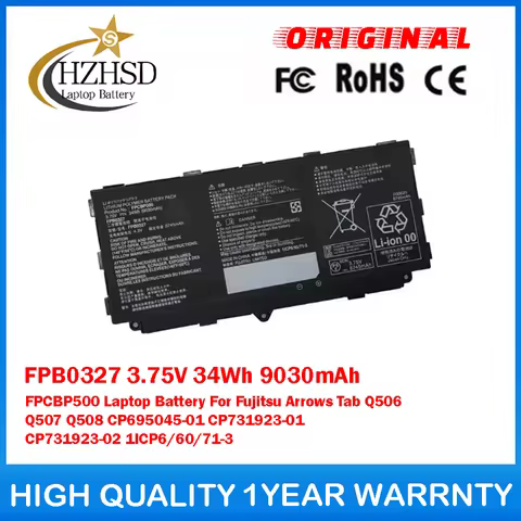 FPB0327 3.75V 34Wh 9030mAh FPCBP500 Laptop Battery For Fujitsu Arrows Tab Q506 Q507 Q508 CP695045-01