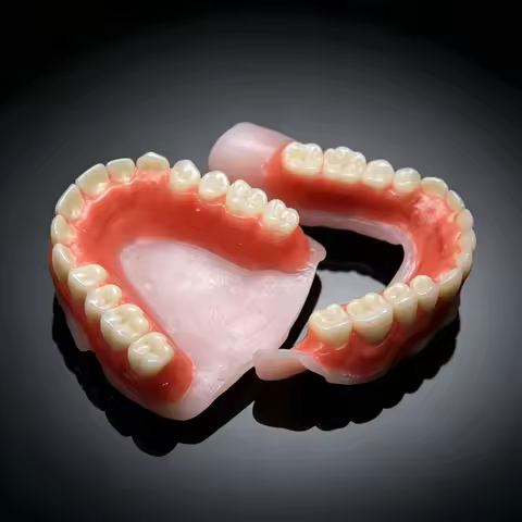 Complete Silicone Full Denture Set with Mirror Storage Case - Natural Look & Comfort Fit