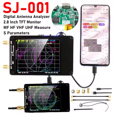 2.8 Inch NanoVNA-F V2/V3 Vector Network Analyzer 50KHz-3GHz/1MHz-6GHz HF VHF UHF VNA Antenna Analyze