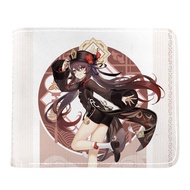 [Yuyu Bag] กระเป๋าหนัง PU Genshin Impact กระเป๋าสตางค์ใบสั้นพร้อมกระเป๋าใส่เหรียญแบบแข็ง