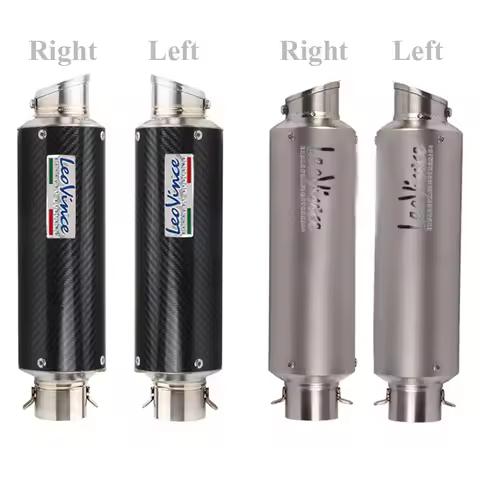 Inlet 51mm E-Mark LeoVince Motorcycle Exhaust Pipe Motorbike Muffler DB Killer Silencer Carbon Fiber