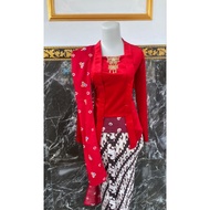 KEBAYA SET COMPLETEbeludru ((kebaya + bottom + kemben + shawl + brooch)