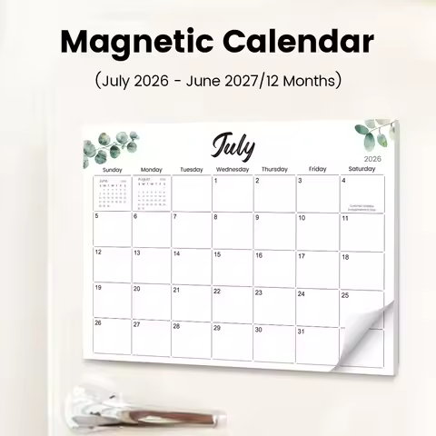 Magnetic Fridge Calendar 2026.7-2027.6 Minimalist Monthly Planner 12 Month Wall Calendar Kitchen Org