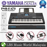 Yamaha PSR-E473 61 Keys Portable Keyboard Basic With Square Sustain Pedal and Midi Cable (PSRE473 PS