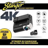 Stinger S3 Dashcam 4K Ultra HD Dual Camera Car Recorder + FREE 128GB Card