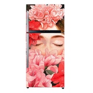 Puswall - Refrigerator Stickers 1-Door and 2-Door/s 3-Flower Motif/s Custom Sticker/s