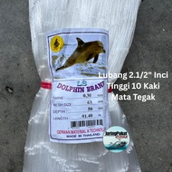 030MM X63MM(2.1/2" Inci) X 50md X 91.4Mtr Pukat Jaring Ikan / Mata Tegak / Isi Kosong / Warna Putih/