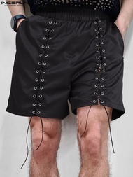 [Fashion goods060]INCERUN Fashion Men ShortsUp Drawstring Shiromen Bottoms 2022 Streetwear LooseShorts Plus Size