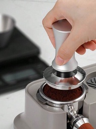 1件咖啡壓粉器,符合51mm咖啡機手柄的不鏽鋼壓粉器,其彈簧壓粉的力度穩定