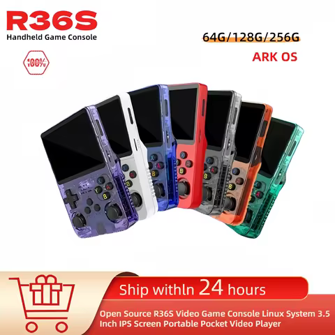 Original ARKOS R36S 256G/128G/64G R36S Retro Handheld Game Console 3.5'' IPS Open Source Linux Porta