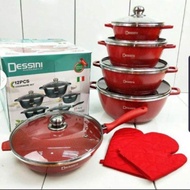 DESSINI 12pcs COOKWARE/SET PERIUK KUALI DESSINI 12PCS [ READY STOCK ]